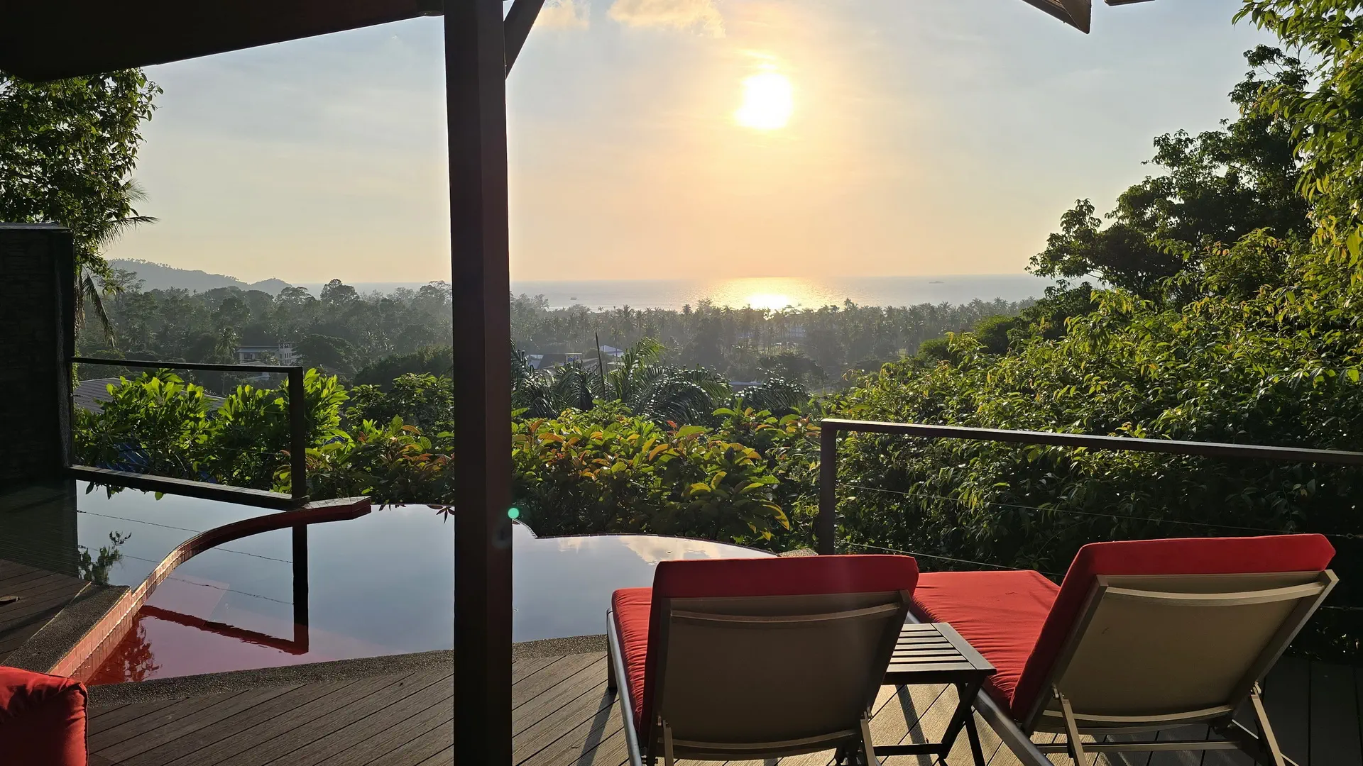 Sunset view from Honeymoon Villa at The Place Koh Tao